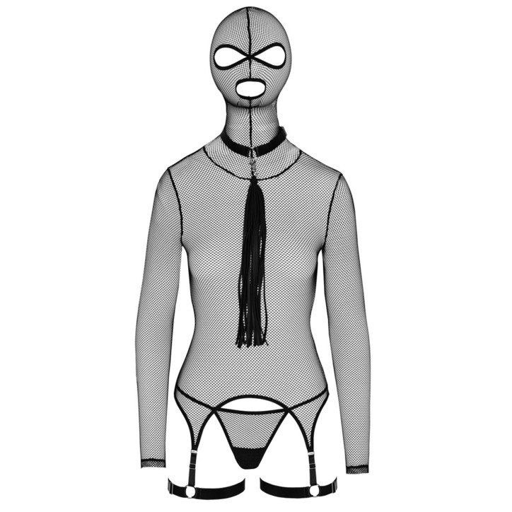 Ensemble lingerie résille et accessoires BDSM - Bad Kitty