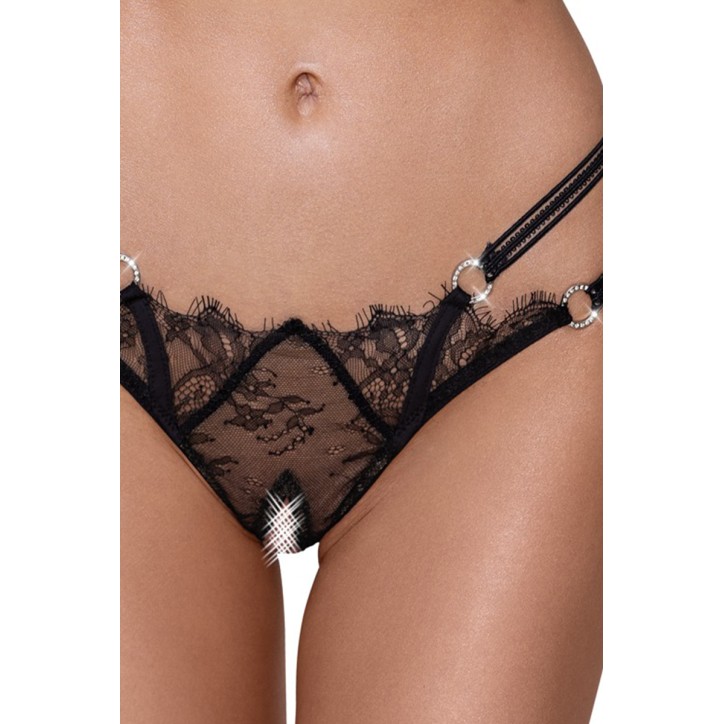 String ouvert Rio noir en dentelle - Cottelli LINGERIE  
