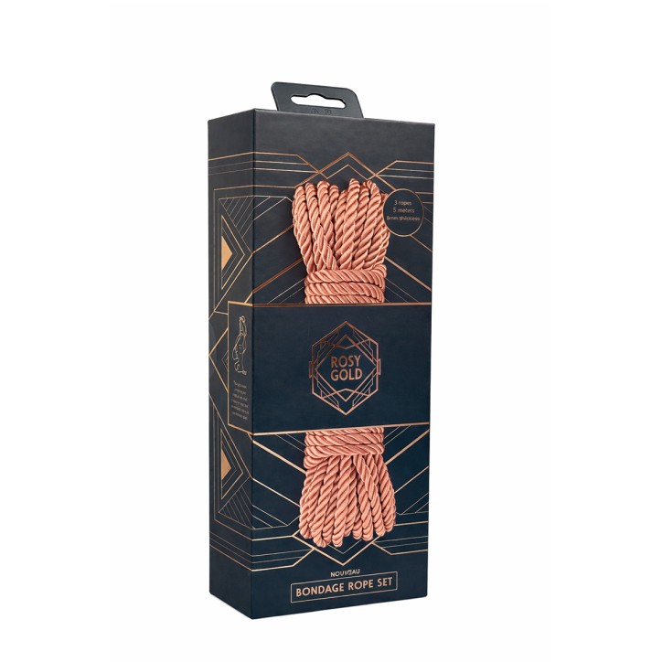 Coffret 3 cordes de bondage Premium - Rosy Gold