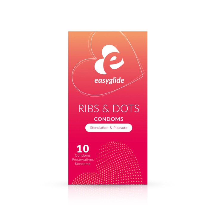 10 préservatifs Ribs and Dots - EasyGlide