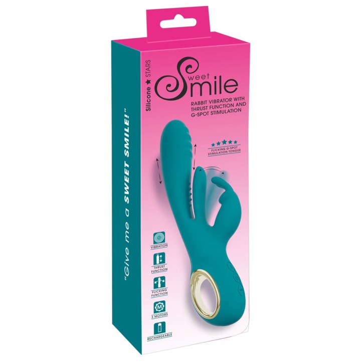 Vibro Rabbit avec va-et-vient et stimulation point G - Sweet Smile Vibro Rabbit avec va-et-vient et stimulation point G - Sweet Smile
