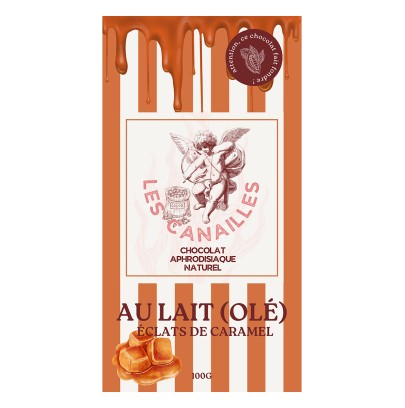Chocolat au lait éclats de caramel - Tablette 100g - Les canailles