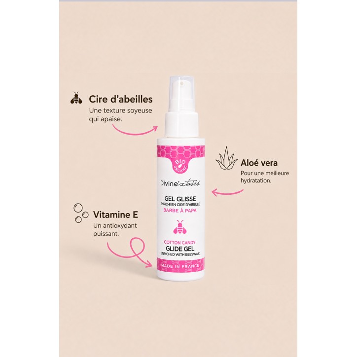 Lubrifiant Bio Barbe à papa 100ml - Divinexstases