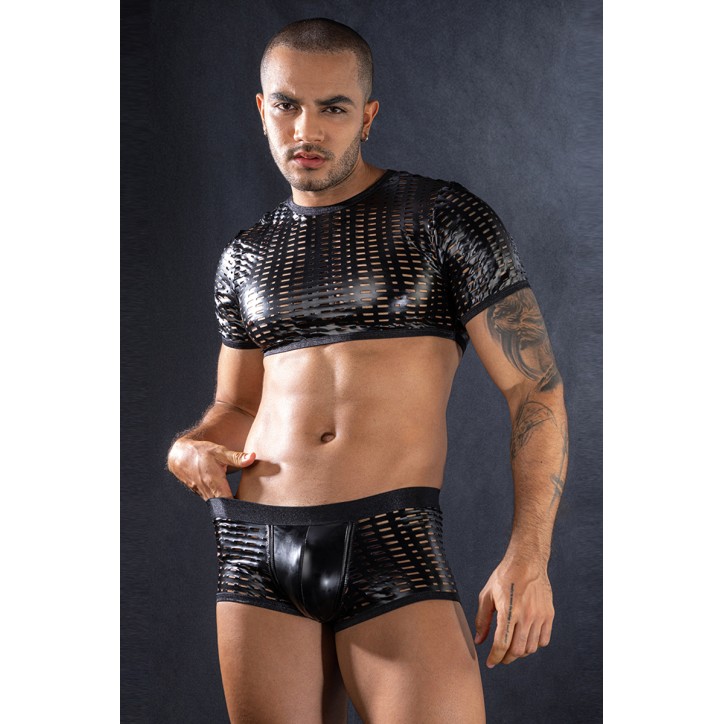 Ensemble top et boxer noir - J Lingerie