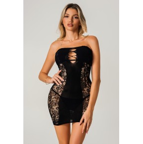 Mini robe bustier noire - J Lingerie