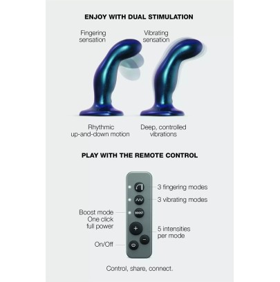 Dildo fingering et vibrant bleu - Strap On Me