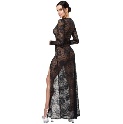 Robe longue One More Kiss F405 - Noir Handmade