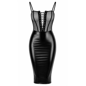 Robe mi-longue Do Not Disturb F408 - Noir Handmade