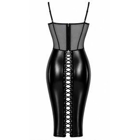Robe mi-longue Do Not Disturb F408 - Noir Handmade