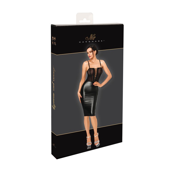 Robe mi-longue Do Not Disturb F408 - Noir Handmade