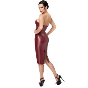 Robe mi-longue Dark Romance F396 - Noir Handmade