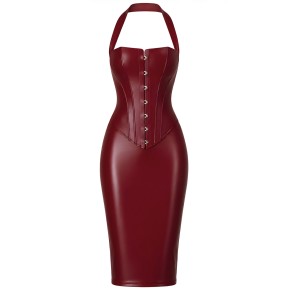 Robe mi-longue Dark Romance F396 - Noir Handmade