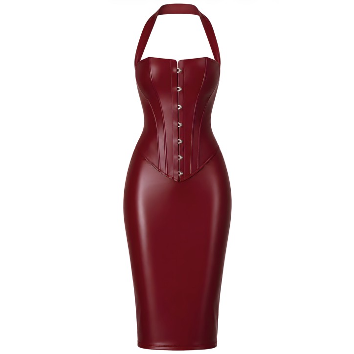 Robe mi-longue Dark Romance F396 - Noir Handmade