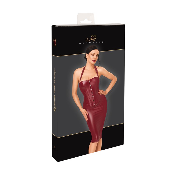 Robe mi-longue Dark Romance F396 - Noir Handmade