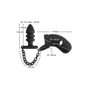 Cage à pénis avec plug anal - Black Velvets 