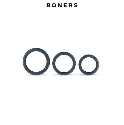 Kit de 3 anneaux de pénis larges - Boners