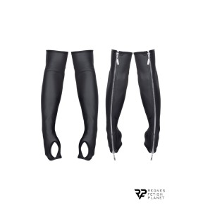Gants longs en wetlook avec fermetures éclair - Regnes