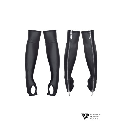 Gants longs en wetlook avec fermetures éclair - Regnes