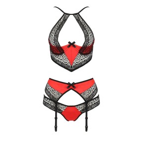 Ensemble à jarretelles Scarlet rouge - Passion