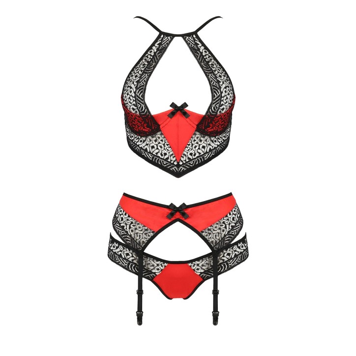 Ensemble à jarretelles Scarlet rouge - Passion