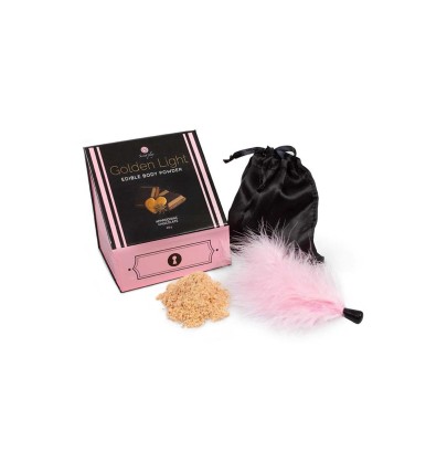 Kit poudre comestible chocolat aphrodisiaque et plumeau - Secret Play