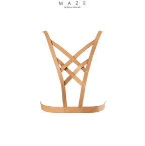 Harnais décolleté croisé marron - Maze