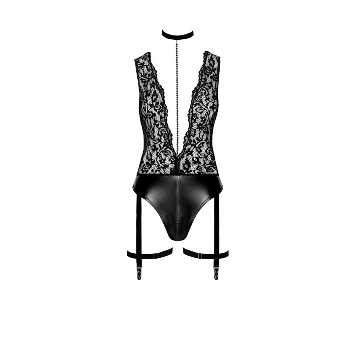 Body jarretelles Libido F297 wetlook et dentelle