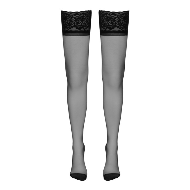 Bas autofixants couture noir 1 - Cotelli Legwear