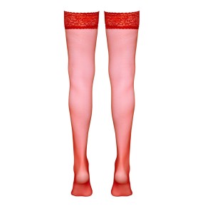 Bas autofixants rouge - Cotelli Legwear