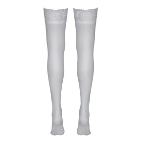 Bas autofixants blanc - Cotelli Legwear