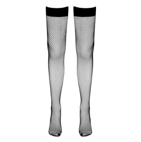 Bas résille autofixants noir - Cotelli Legwear