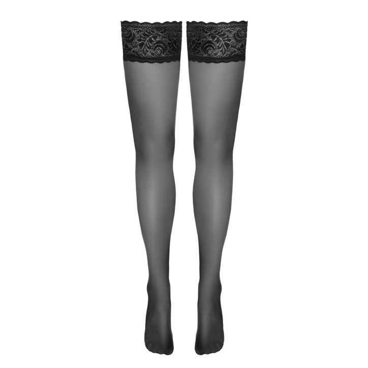 Bas autofixants noir Hold up - Cotelli Legwear