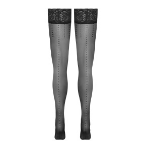 Bas autofixants noir Hold up 2 - Cotelli Legwear