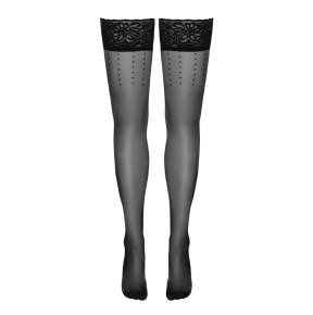Bas autofixants noir Hold up 2 - Cotelli Legwear