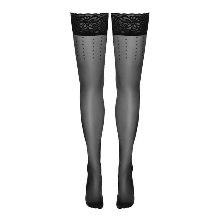 Bas autofixants noir Hold up 2 - Cotelli Legwear