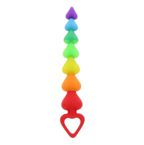 Stimulateur anal Rainbow Heart Beads - Toyjoy