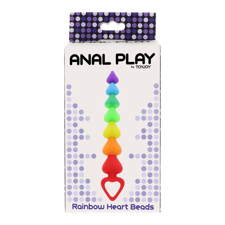 Stimulateur anal Rainbow Heart Beads - Toyjoy