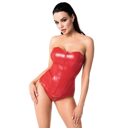 Corset rouge Mysteria F355 wetlook