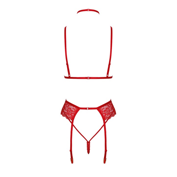 Ensemble 5 pièces Bondage Red Lace Kiss 243 - Kissable
