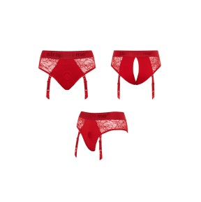 Harnais lingerie Diva (rouge) - Strap On Me