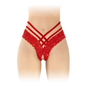 Tanga ouvert Anne - rouge