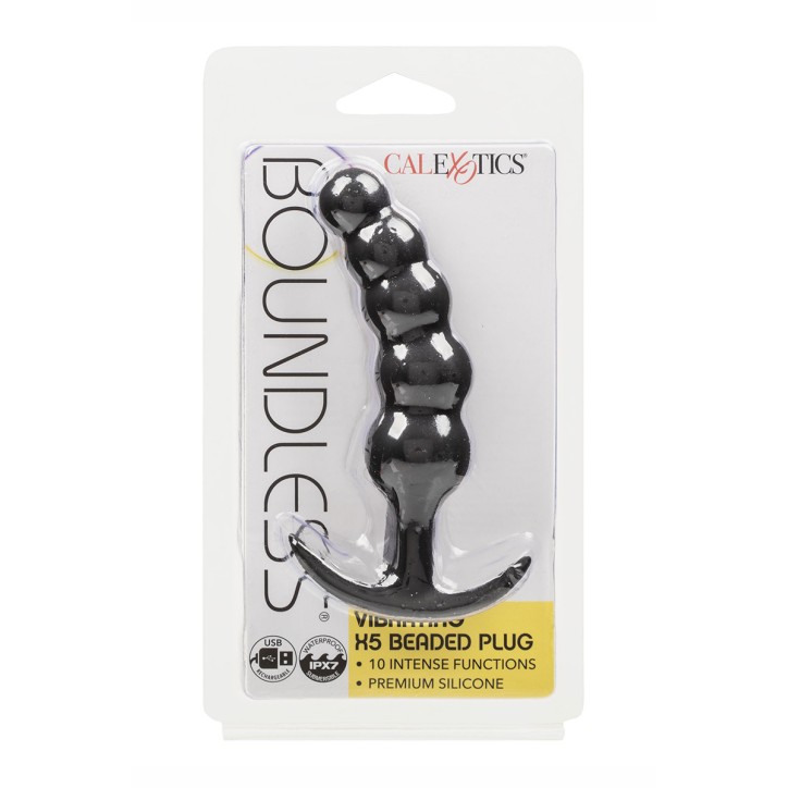 Plug anal Vibrant avec 5 perles - Calexotics