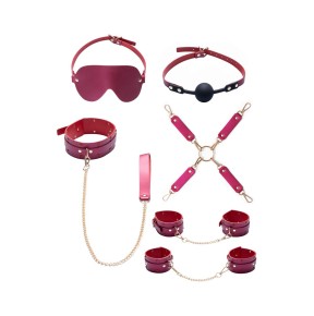 Ensemble 7 pièces Fetish SM rose -  Bad Kitty 
