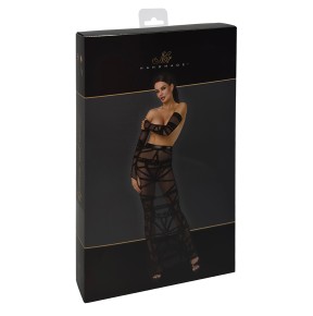 Jupe longue fendue Bondesque F360 - Noir Handmade