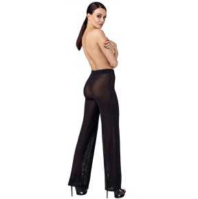 Pantalon en maille pailletée Onyx F374 - Noir Handmade