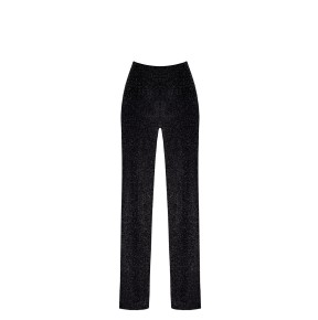 Pantalon en maille pailletée Onyx F374 - Noir Handmade