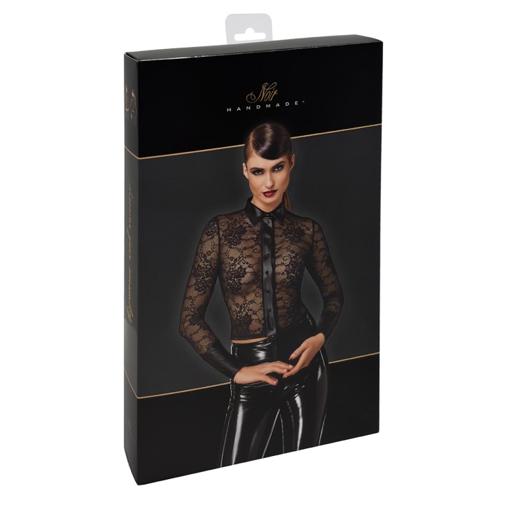 Chemise dentelle Noirelle F377 - Noir Handmade