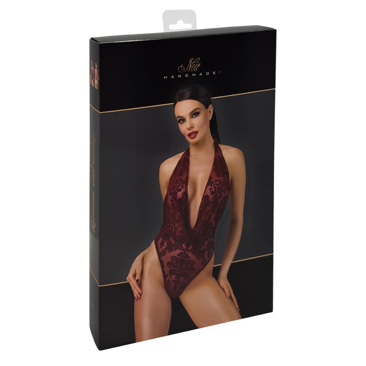 Body en tulle floqué Kink Royal F386 - Noir Handmade