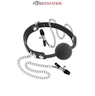 Baillon pinces à tétons - Fetish Tentation