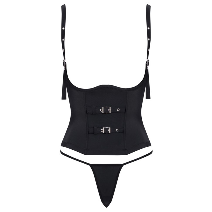 Ensemble corset seins nus noir - Cottelli PARTY 